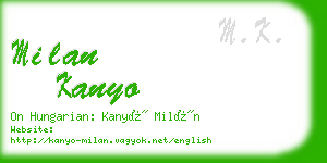 milan kanyo business card
